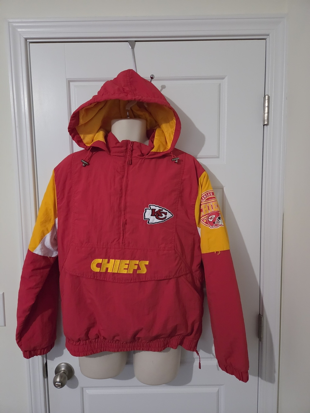 Men's Aeropostale Kansas City Chiefs Sideline Pullover Hooded Jacket Size M NWT